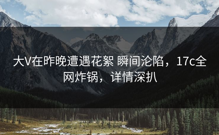 大V在昨晚遭遇花絮 瞬间沦陷，17c全网炸锅，详情深扒