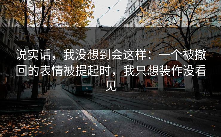 说实话，我没想到会这样：一个被撤回的表情被提起时，我只想装作没看见